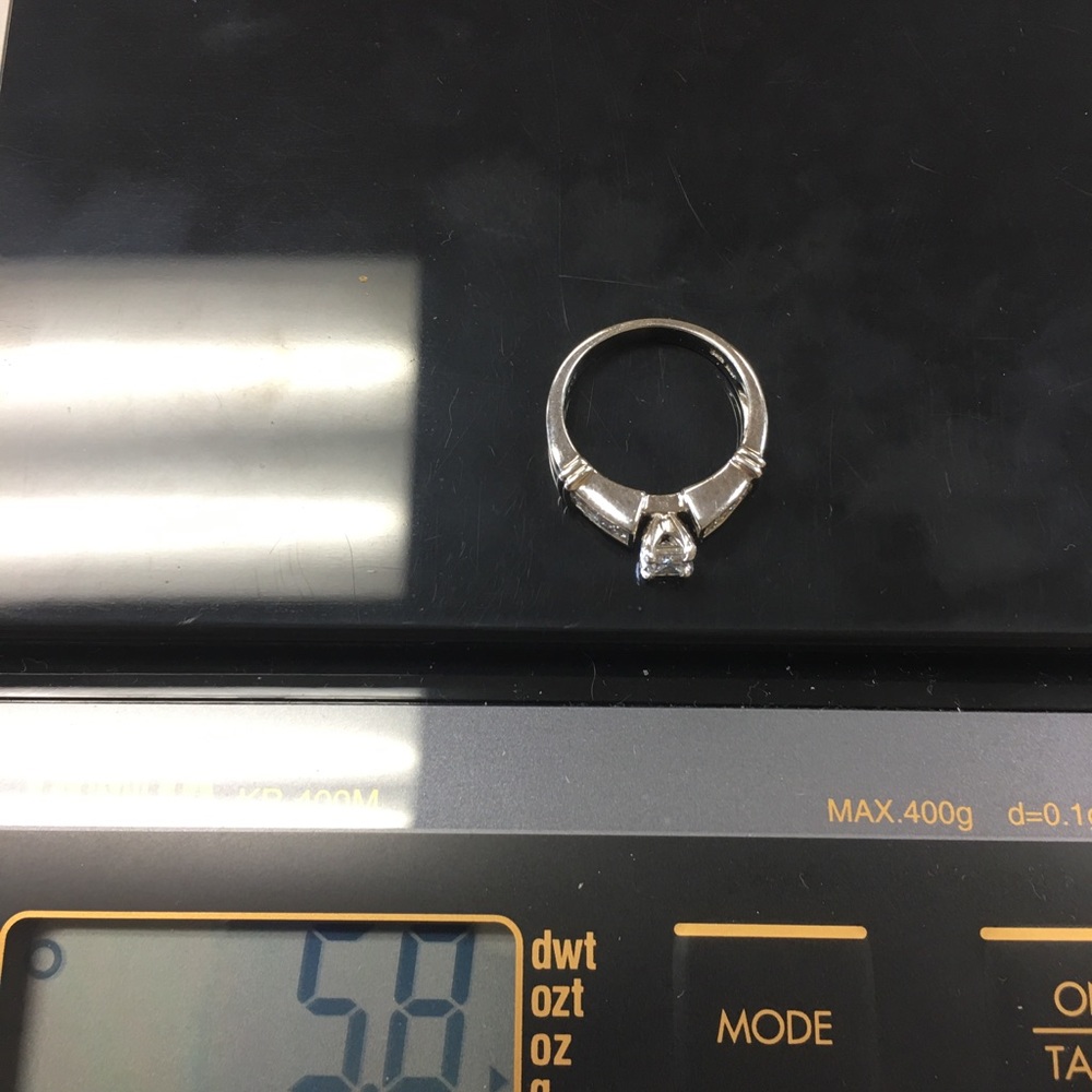 18K white gold diamonds engagement ring - Picture 5 of 5